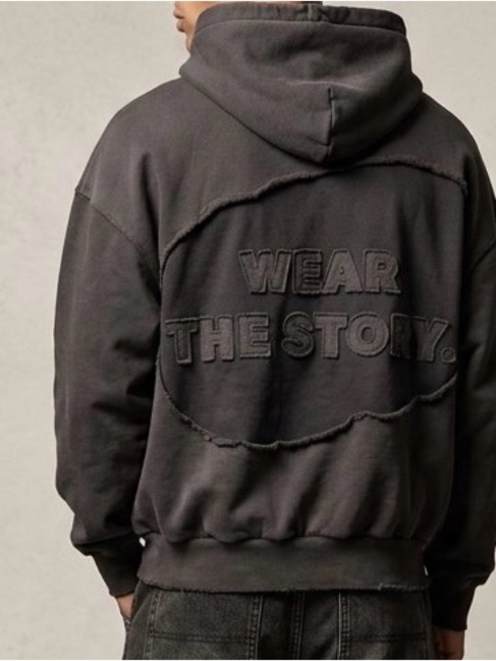 Men's women unisex sweatshirt Charcoal Embroidered Hoodie Wear The Story Aeoniea